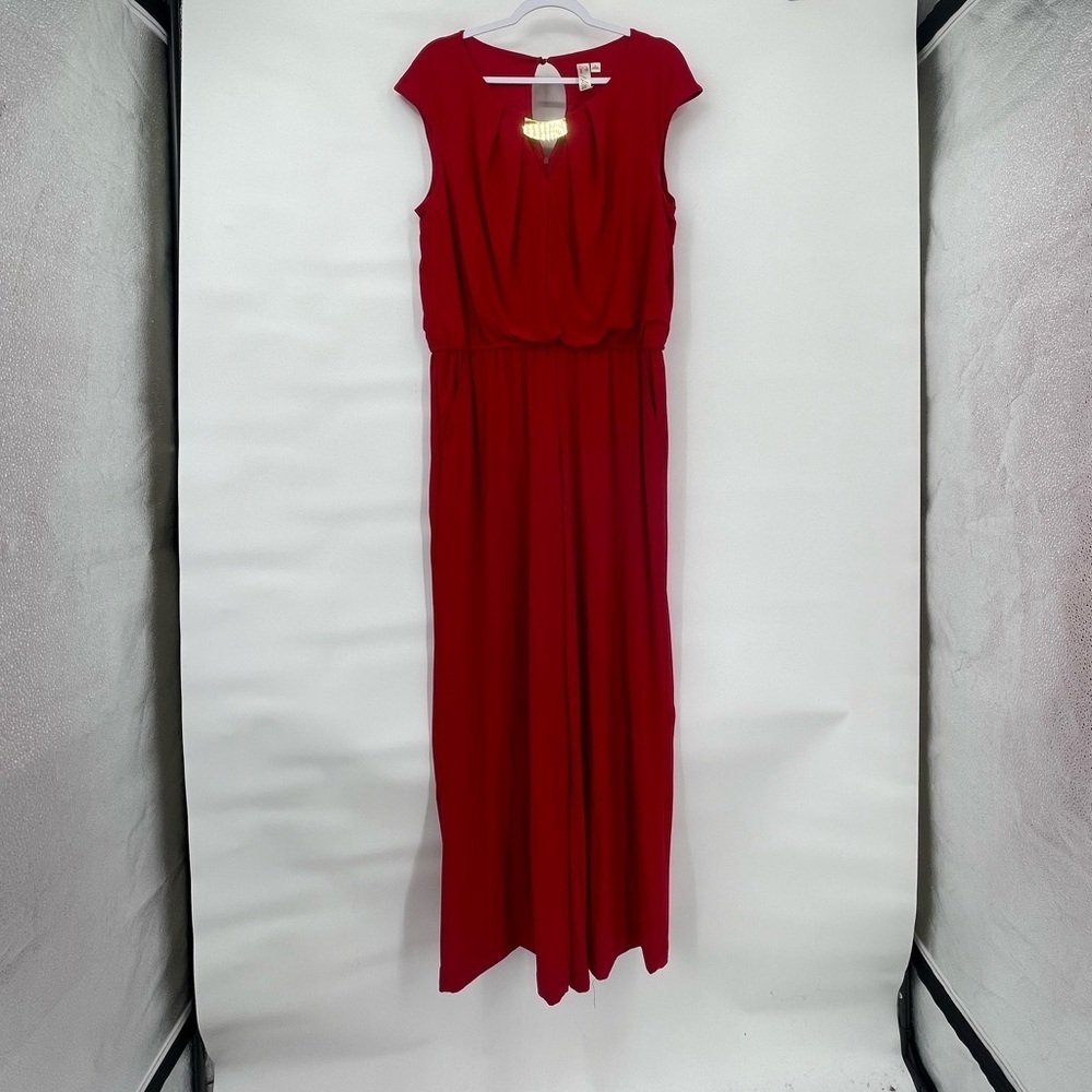 Emma & Michelle red gold sleeveless jumpsuit